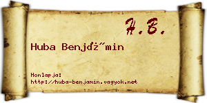 Huba Benjámin névjegykártya